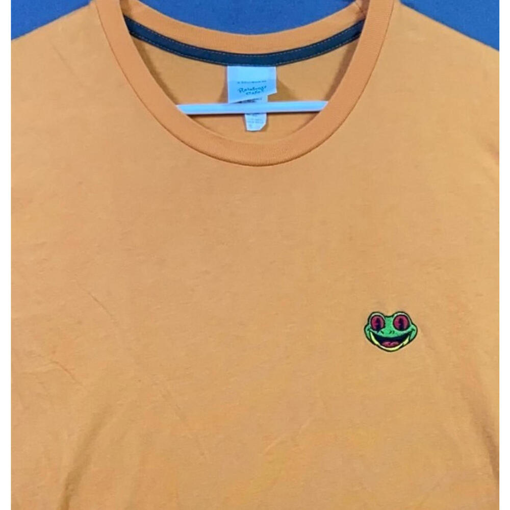 Vintage VTG Y2K 90s Souvenir RainForest Cafe Frog Logo Orange Shirt Sz XLarge - Picture 1 of 9
